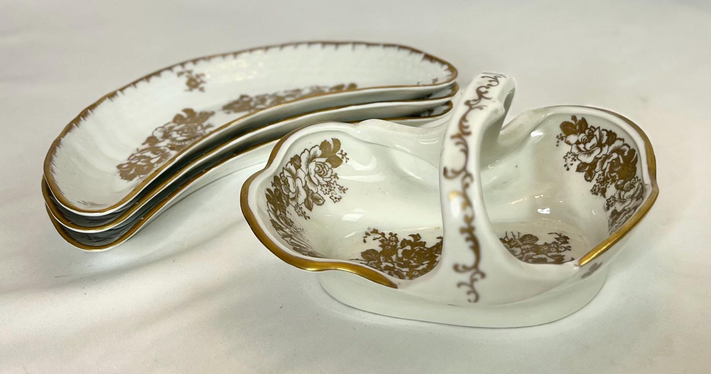 French Hand Painted Porcelain Dishes