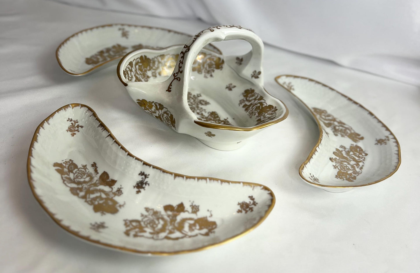 French Hand Painted Porcelain Dishes