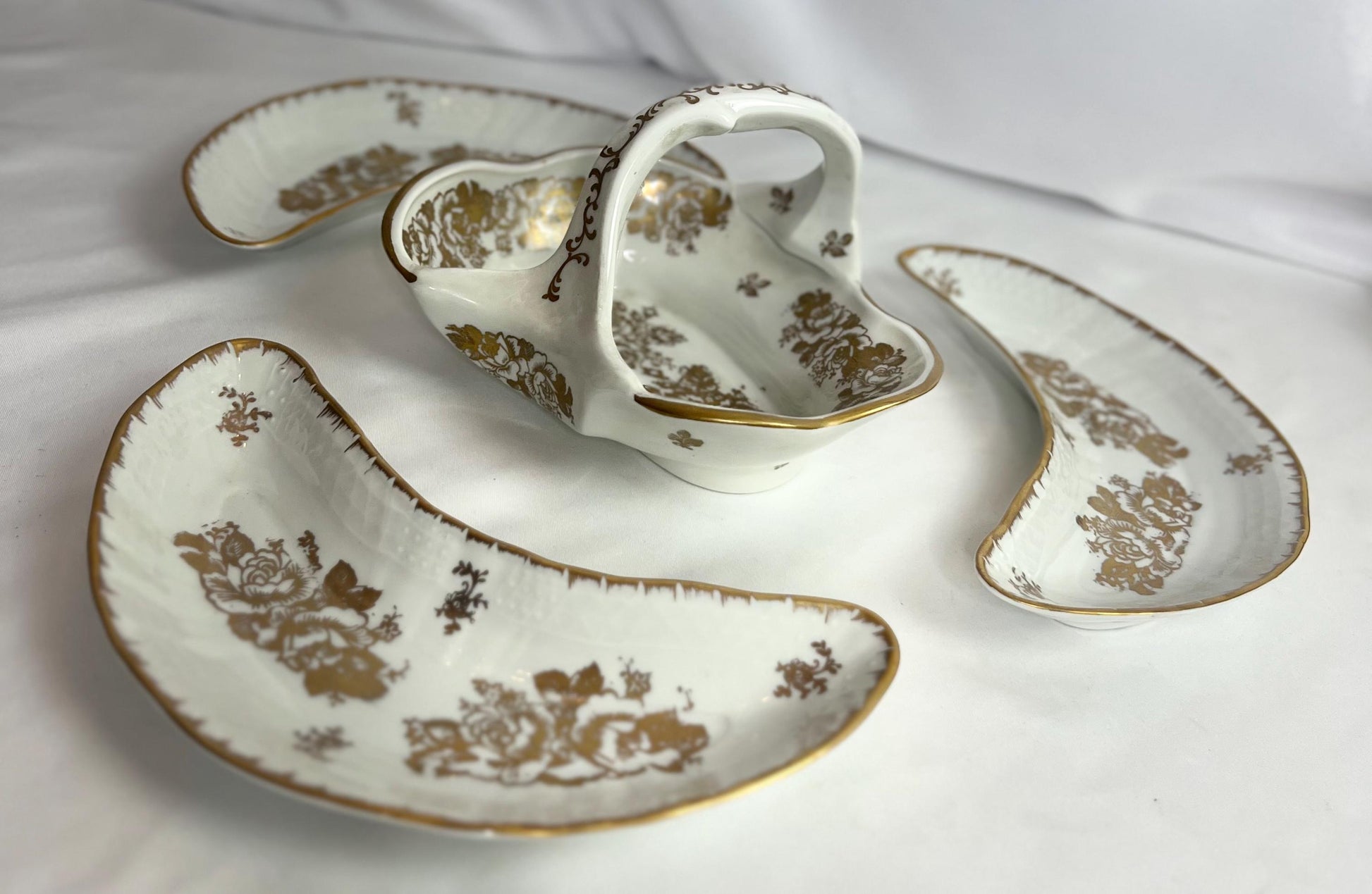 French Hand Painted Porcelain Dishes