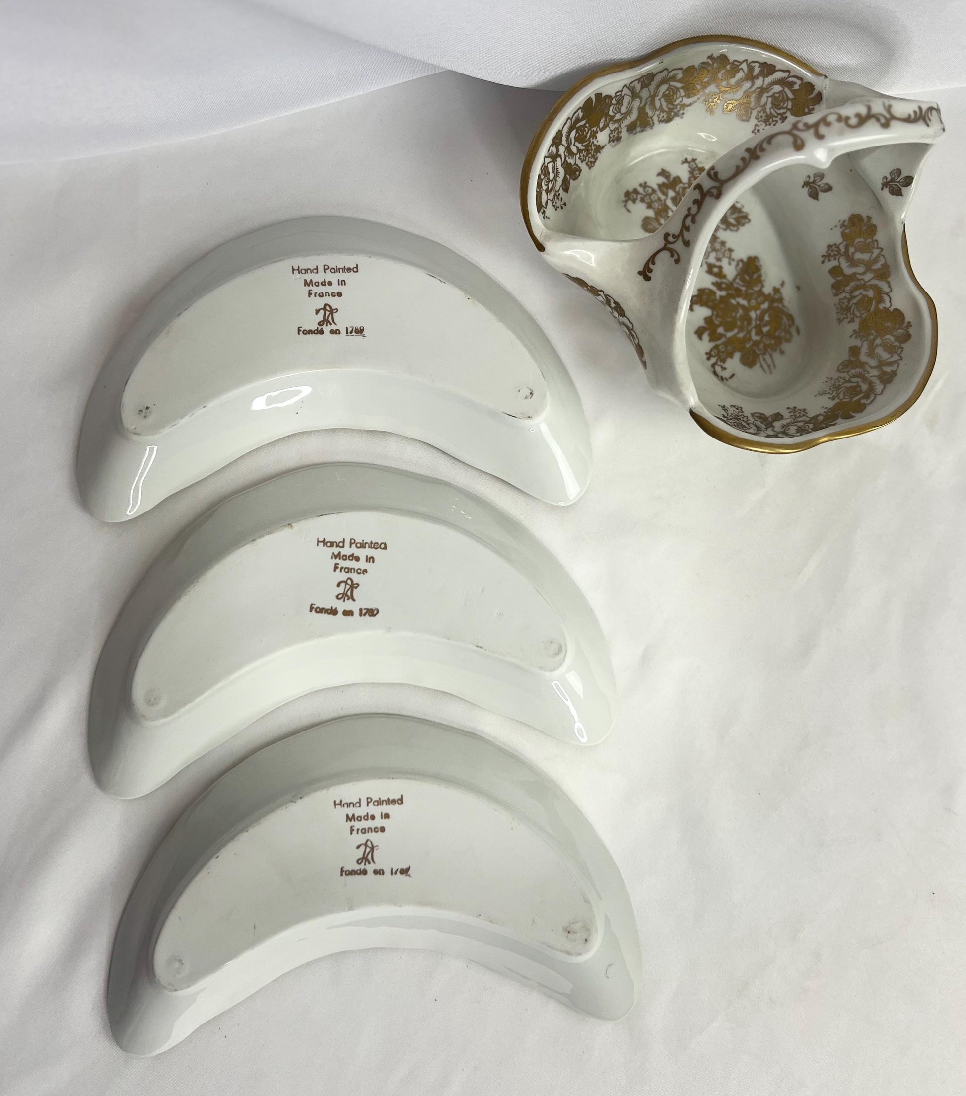 French Hand Painted Porcelain Dishes