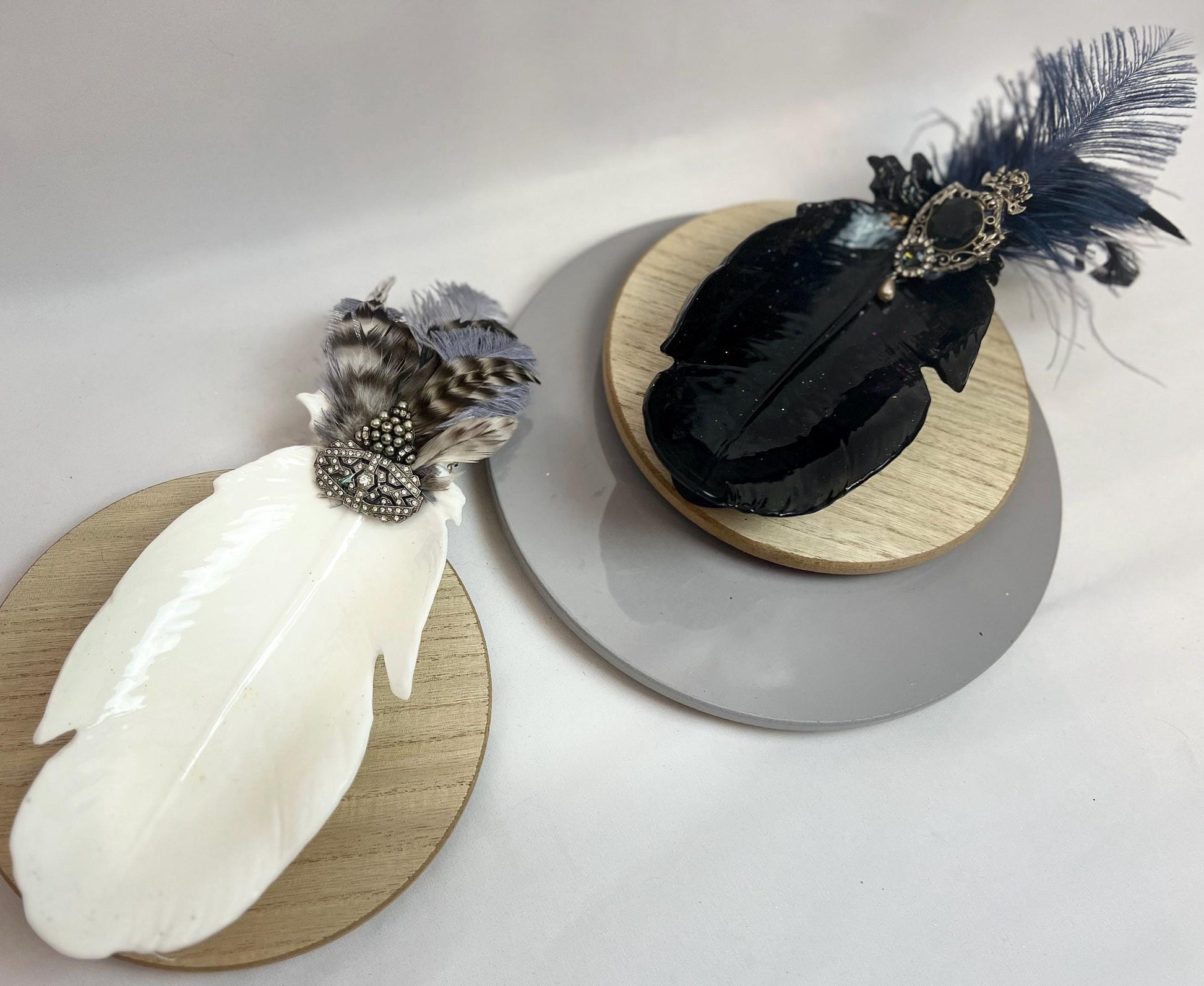 Embellished Vintage Jeweled Peacock Trinket Dish