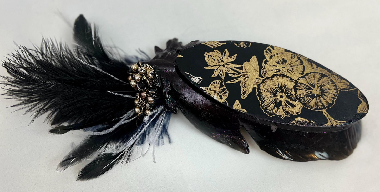 Embellished Vintage Jeweled Peacock Trinket Dish