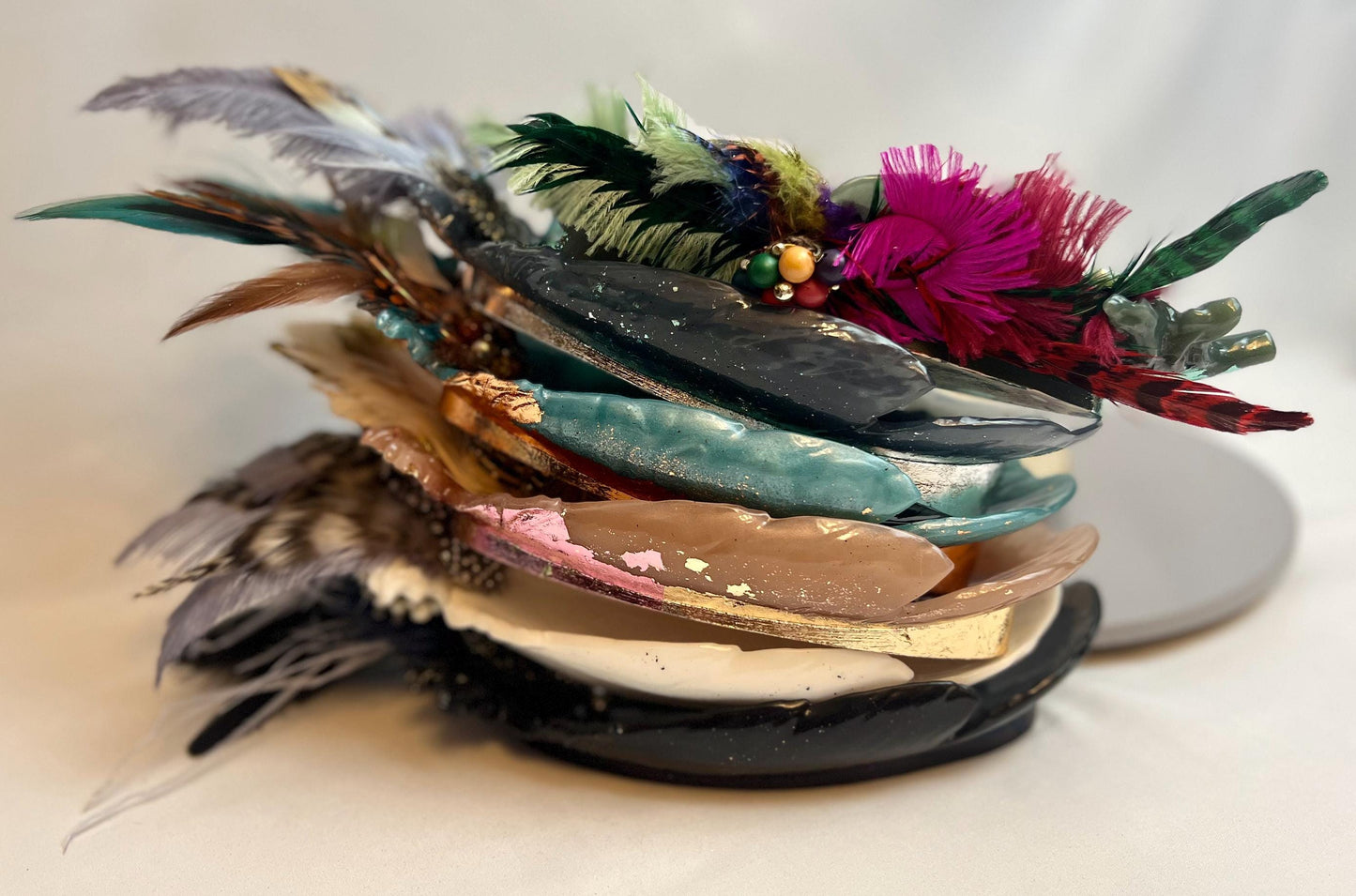 Embellished Vintage Jeweled Peacock Trinket Dish