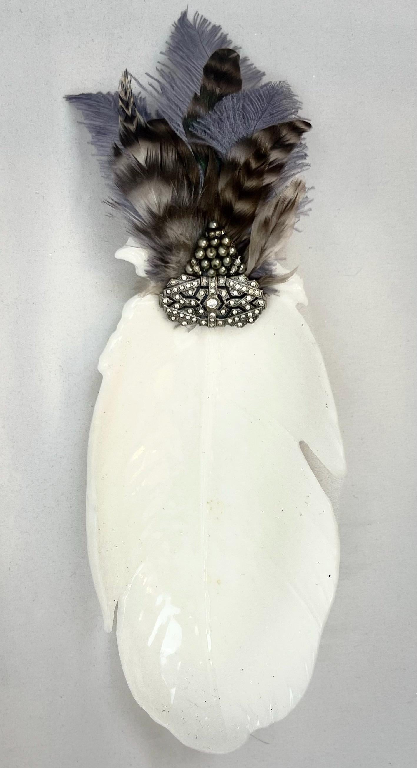 Embellished Vintage Jeweled Peacock Trinket Dish