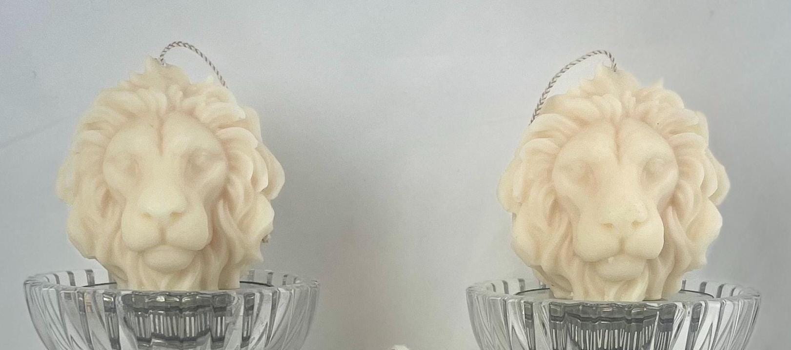 Lion Head & Lion Figurine Sculpture Candles