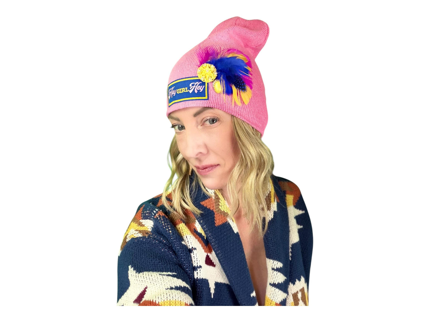 NEW Style Statement “HEY Girl HEY” Patchwork Jeweled Designer Winter Hat