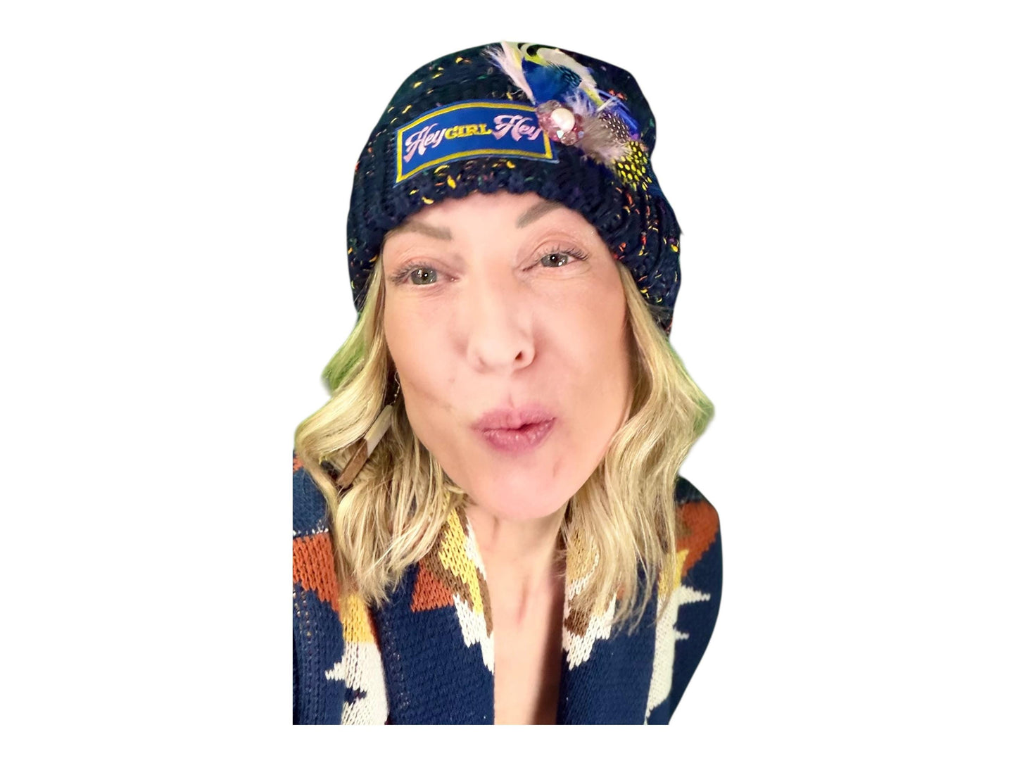 NEW Style Statement “HEY Girl HEY” Patchwork Jeweled Designer Winter Hat