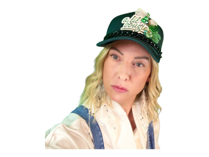NEW Style Statement “A Lil’ Bougie” Patchwork Jeweled Trucker Hat