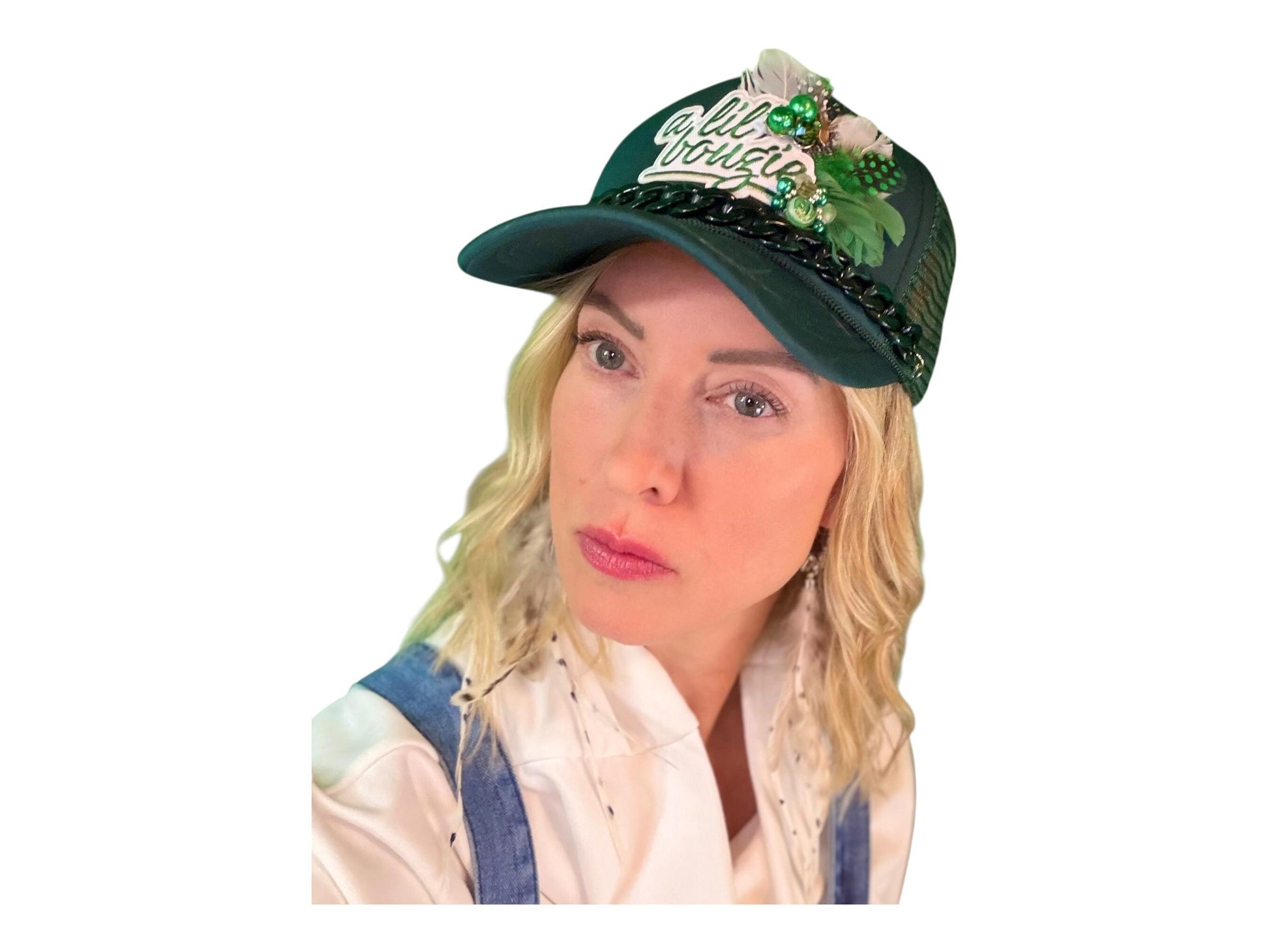 NEW Style Statement “A Lil’ Bougie” Patchwork Jeweled Trucker Hat