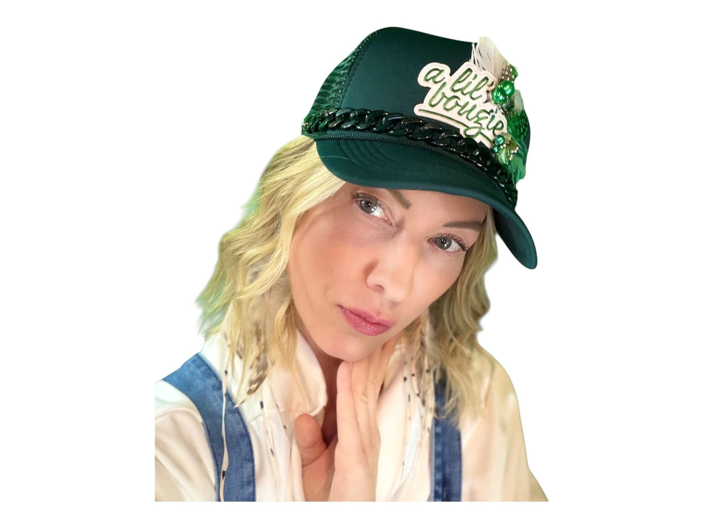 NEW Style Statement “A Lil’ Bougie” Patchwork Jeweled Trucker Hat