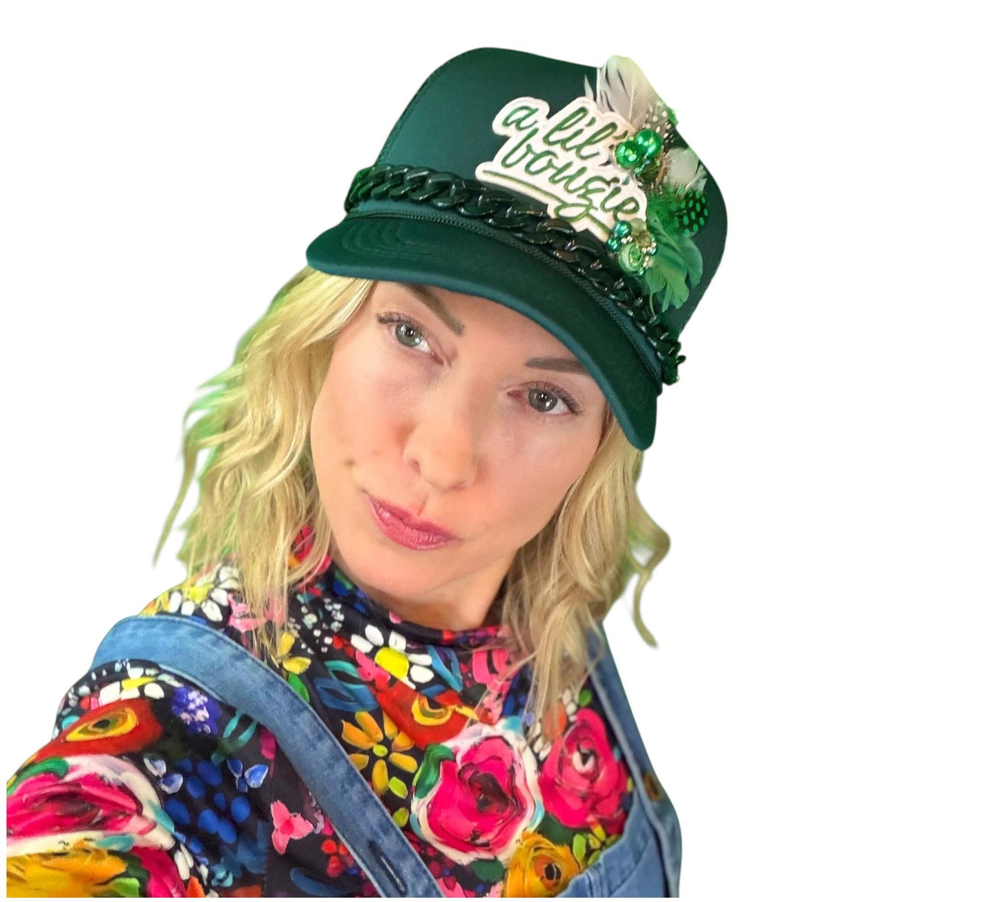 NEW Style Statement “A Lil’ Bougie” Patchwork Jeweled Trucker Hat
