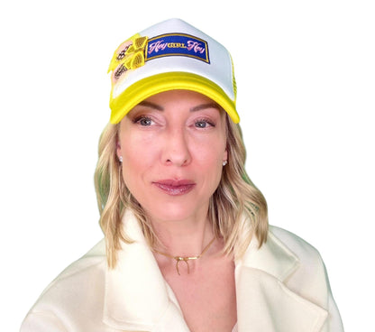 NEW Style Statement “Hey GIRL Hey” Patchwork Jeweled Trucker Hat