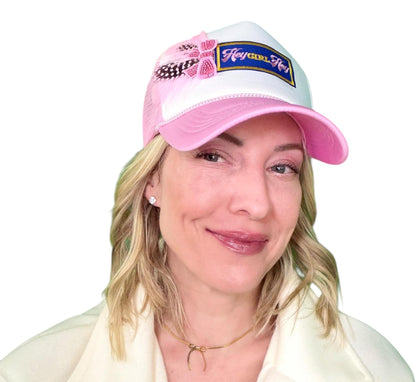 NEW Style Statement “Hey GIRL Hey” Patchwork Jeweled Trucker Hat