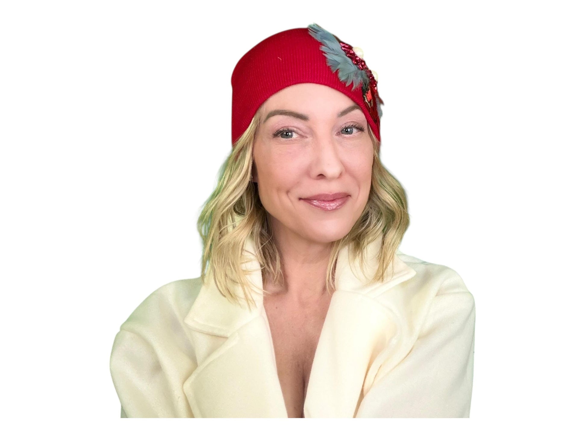 NEW Style Statement “Cigar Woman” Patchwork Jeweled Fashionable Avant-Garde Winter Hat