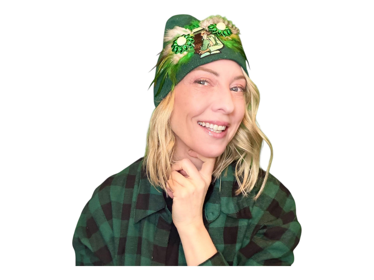 NEW Style Statement “Cigar Woman” Patchwork Jeweled Fashionable Avant-Garde Winter Hat