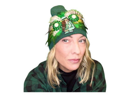 NEW Style Statement “Cigar Woman” Patchwork Jeweled Fashionable Avant-Garde Winter Hat