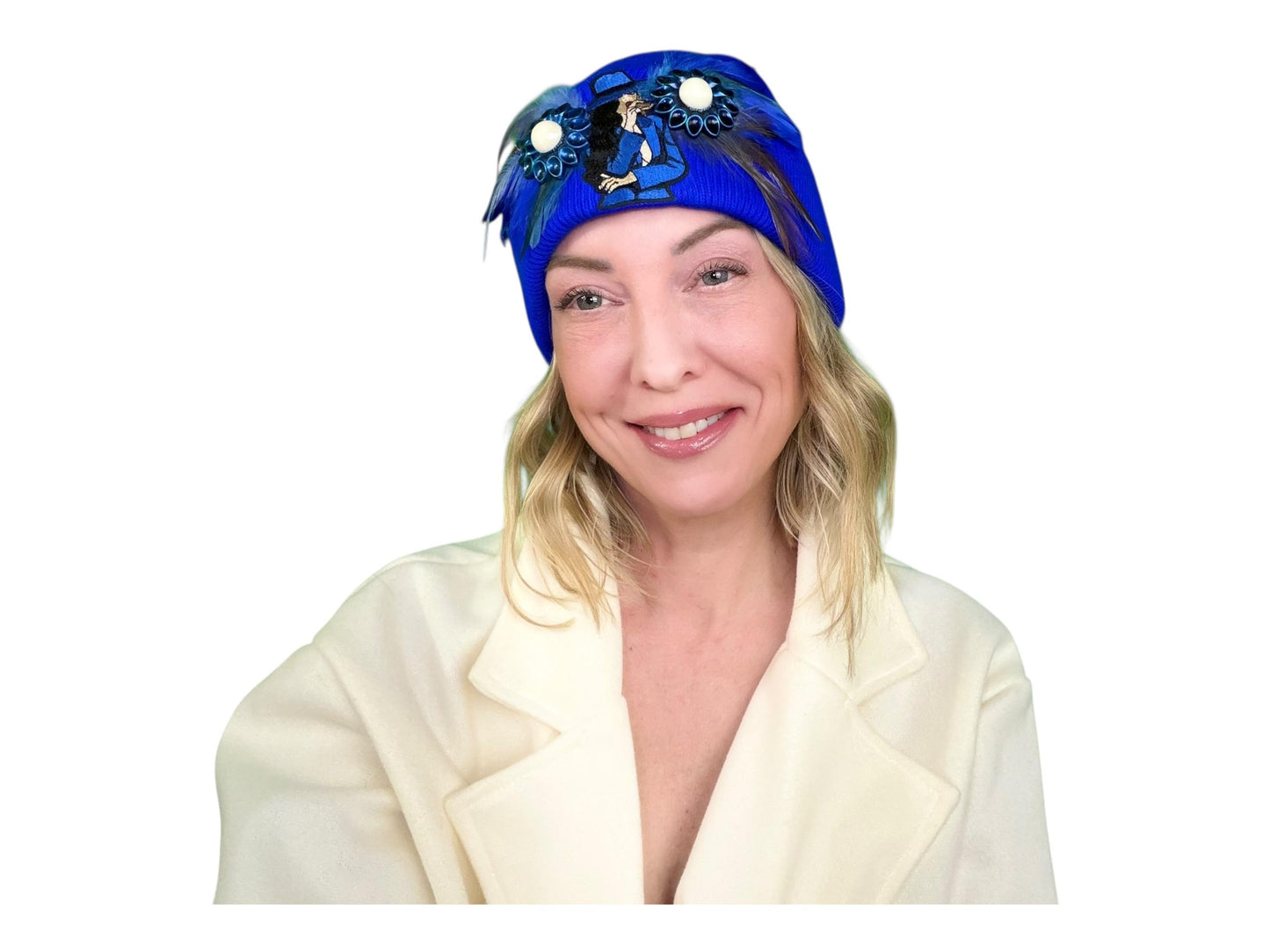 NEW Style Statement “Cigar Woman” Patchwork Jeweled Fashionable Avant-Garde Winter Hat