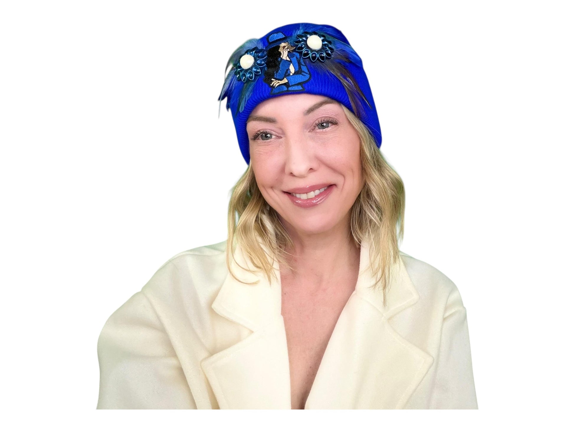 NEW Style Statement “Cigar Woman” Patchwork Jeweled Fashionable Avant-Garde Winter Hat