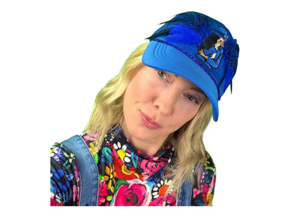 NEW Style Statement “Cigar Woman” Patchwork Jeweled Fashionable Avant-Garde Turcker Hat