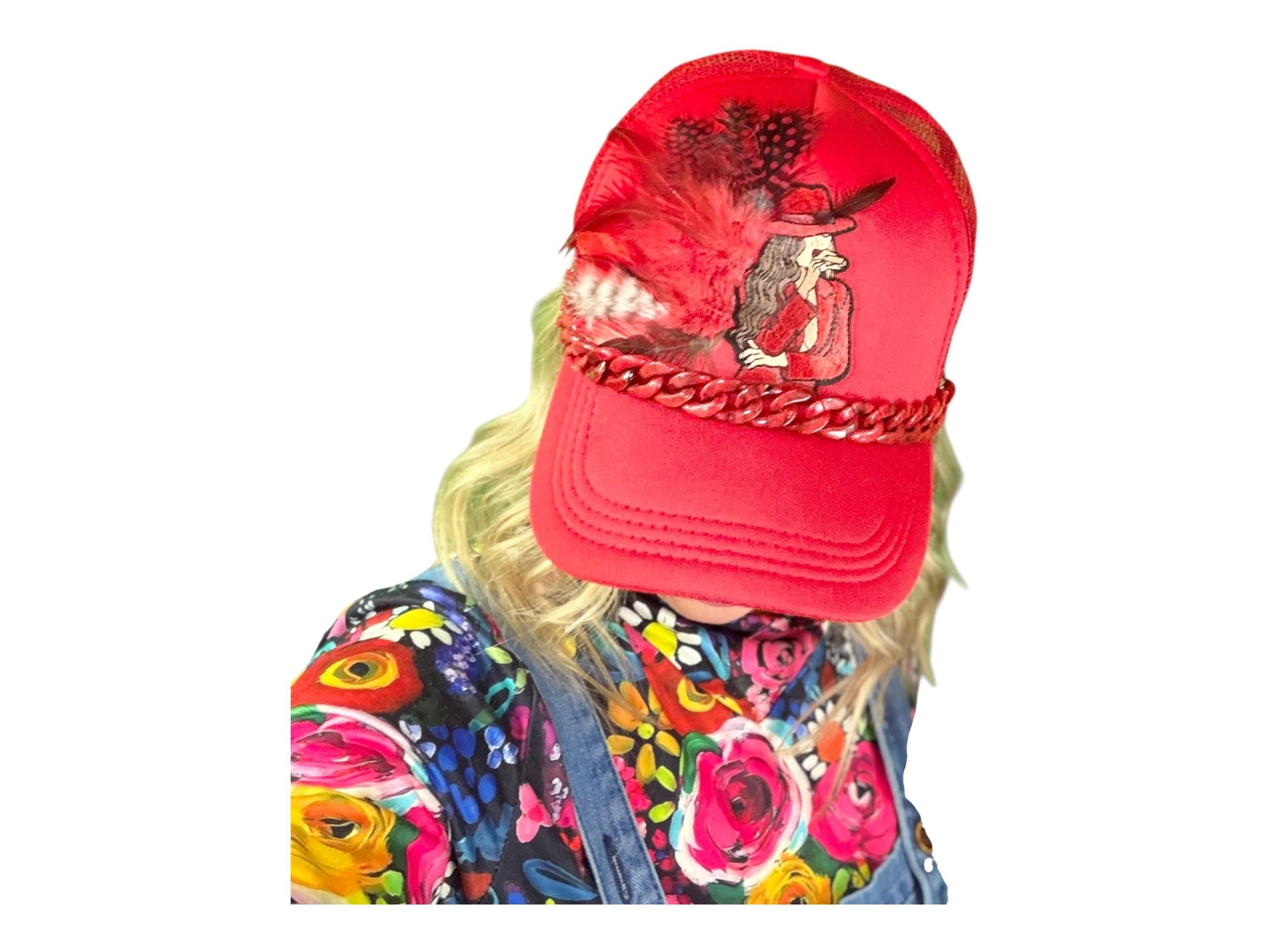 NEW Style Statement “Cigar Woman” Patchwork Jeweled Fashionable Avant-Garde Turcker Hat