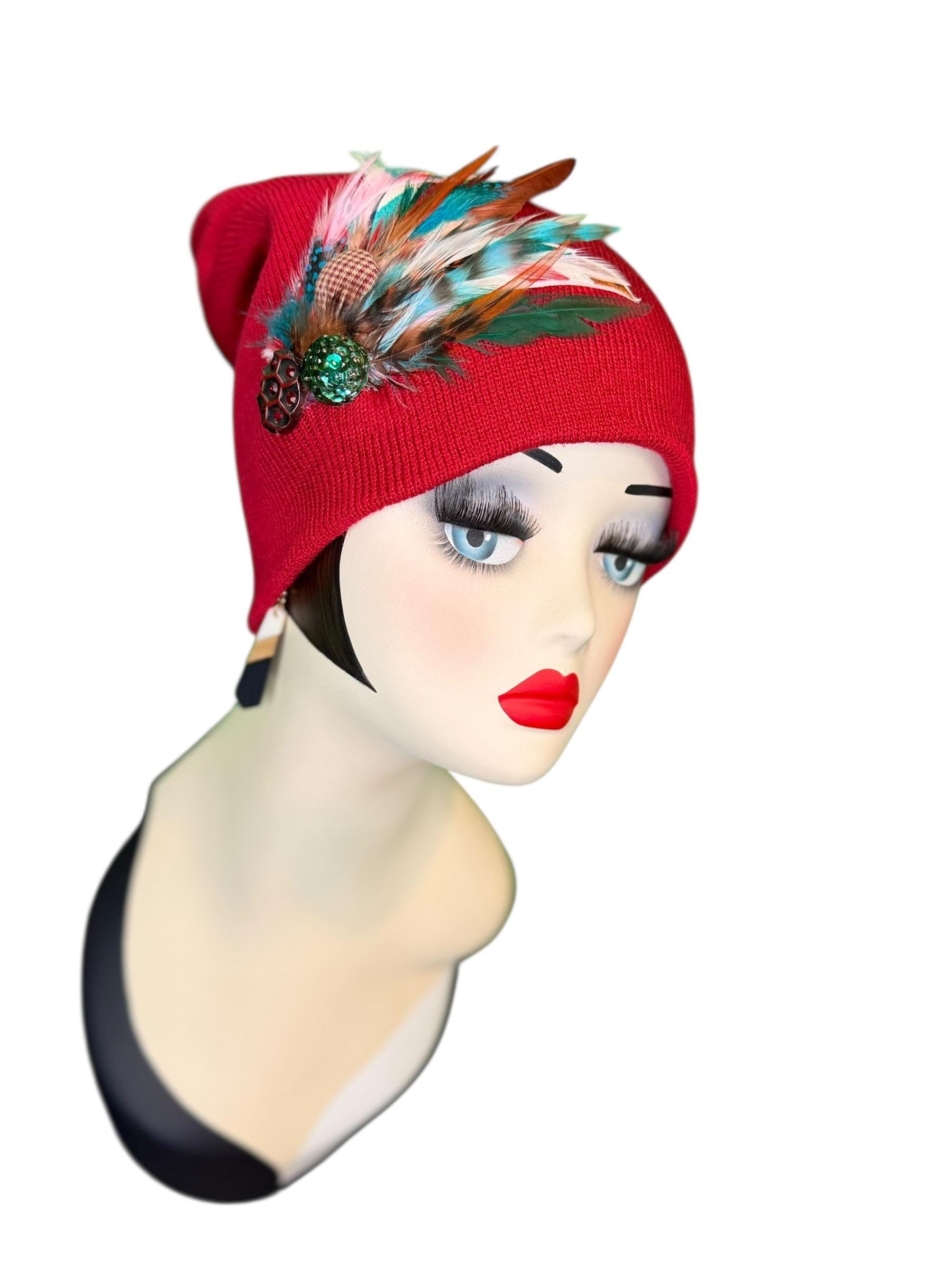 Emerald Fields Statement Patchwork Flapper - Embellished Vintage Jeweled & Feathered All Season Wearables