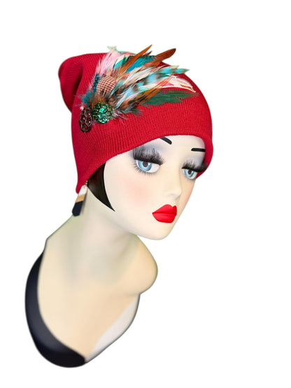 Emerald Fields Statement Patchwork Flapper - Embellished Vintage Jeweled & Feathered All Season Wearables