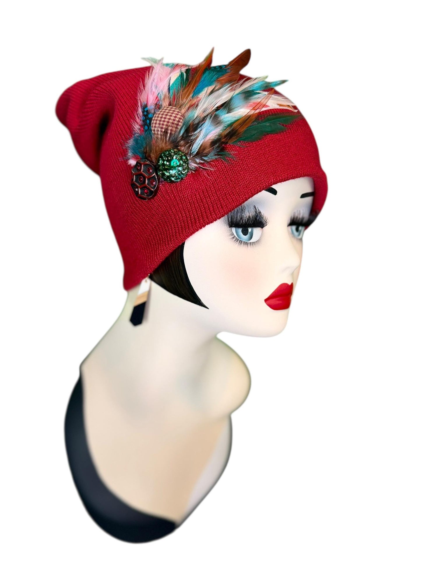 Emerald Fields Statement Patchwork Flapper - Embellished Vintage Jeweled & Feathered All Season Wearables