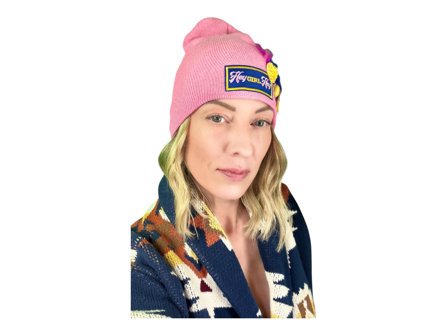 NEW Style Statement “HEY Girl HEY” Patchwork Jeweled Designer Winter Hat