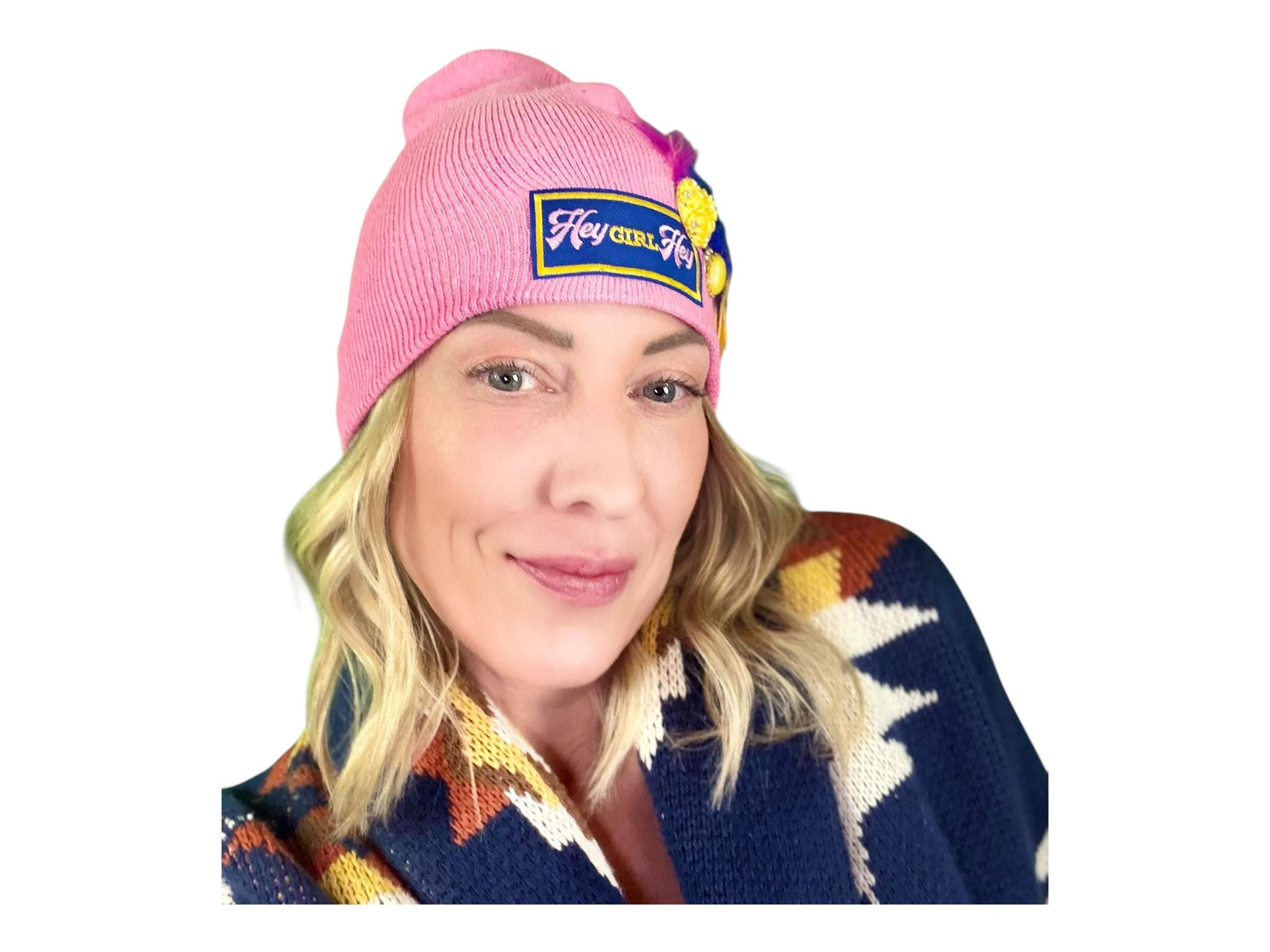 NEW Style Statement “HEY Girl HEY” Patchwork Jeweled Designer Winter Hat