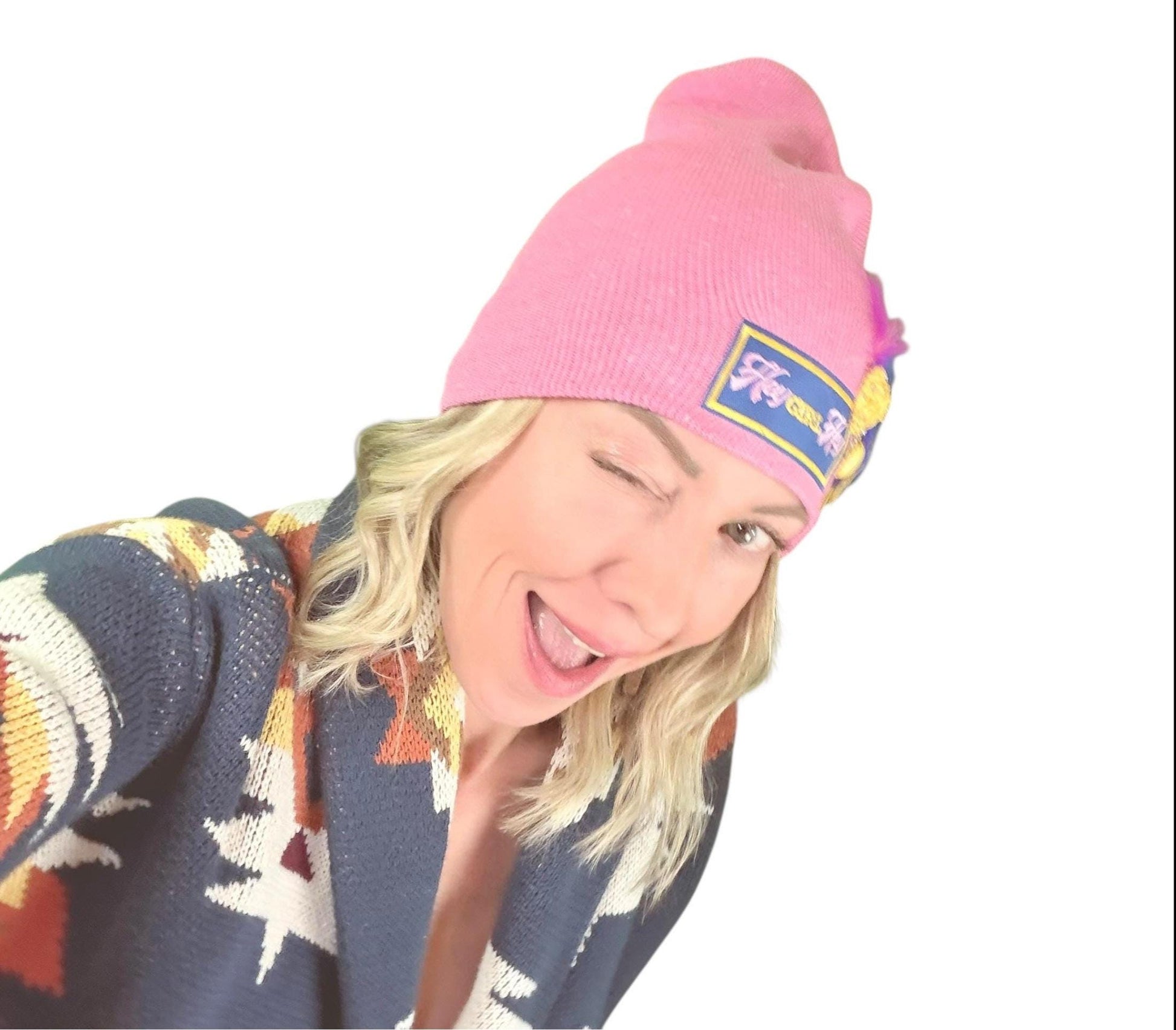 NEW Style Statement “HEY Girl HEY” Patchwork Jeweled Designer Winter Hat
