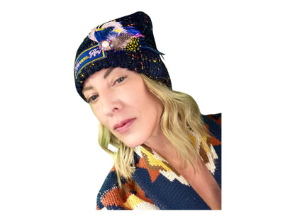 NEW Style Statement “HEY Girl HEY” Patchwork Jeweled Designer Winter Hat