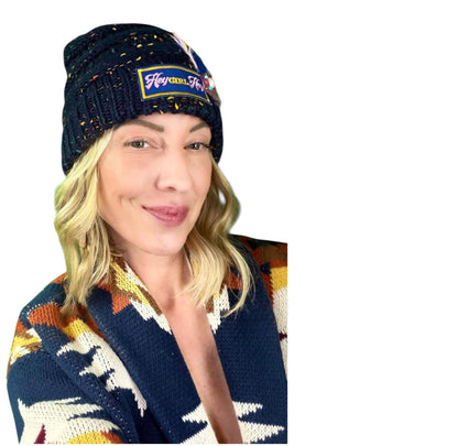 NEW Style Statement “HEY Girl HEY” Patchwork Jeweled Designer Winter Hat