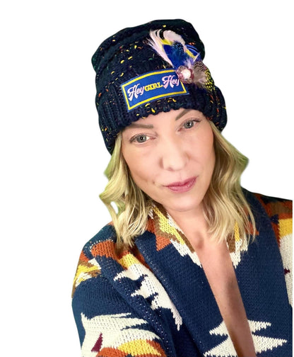 NEW Style Statement “HEY Girl HEY” Patchwork Jeweled Designer Winter Hat