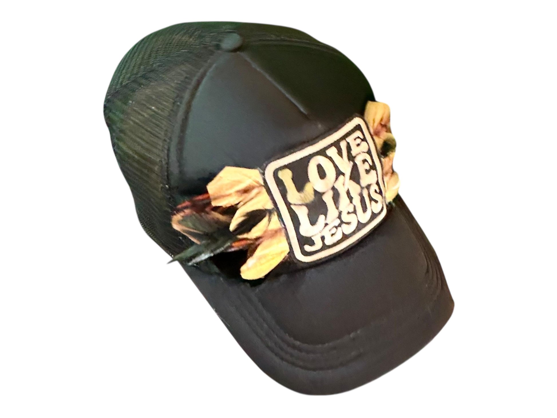 NEW Style Statement “Love Like Jesus” Patchwork Jeweled Trucker Hat