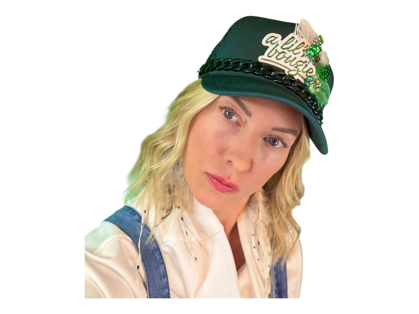 NEW Style Statement “A Lil’ Bougie” Patchwork Jeweled Trucker Hat