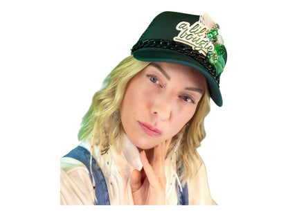 NEW Style Statement “A Lil’ Bougie” Patchwork Jeweled Trucker Hat