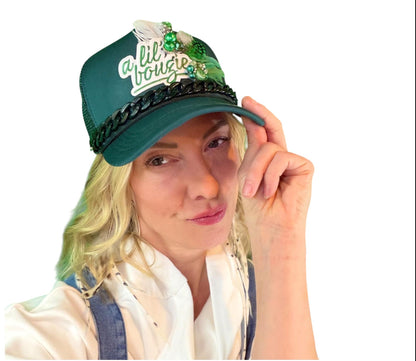 NEW Style Statement “A Lil’ Bougie” Patchwork Jeweled Trucker Hat