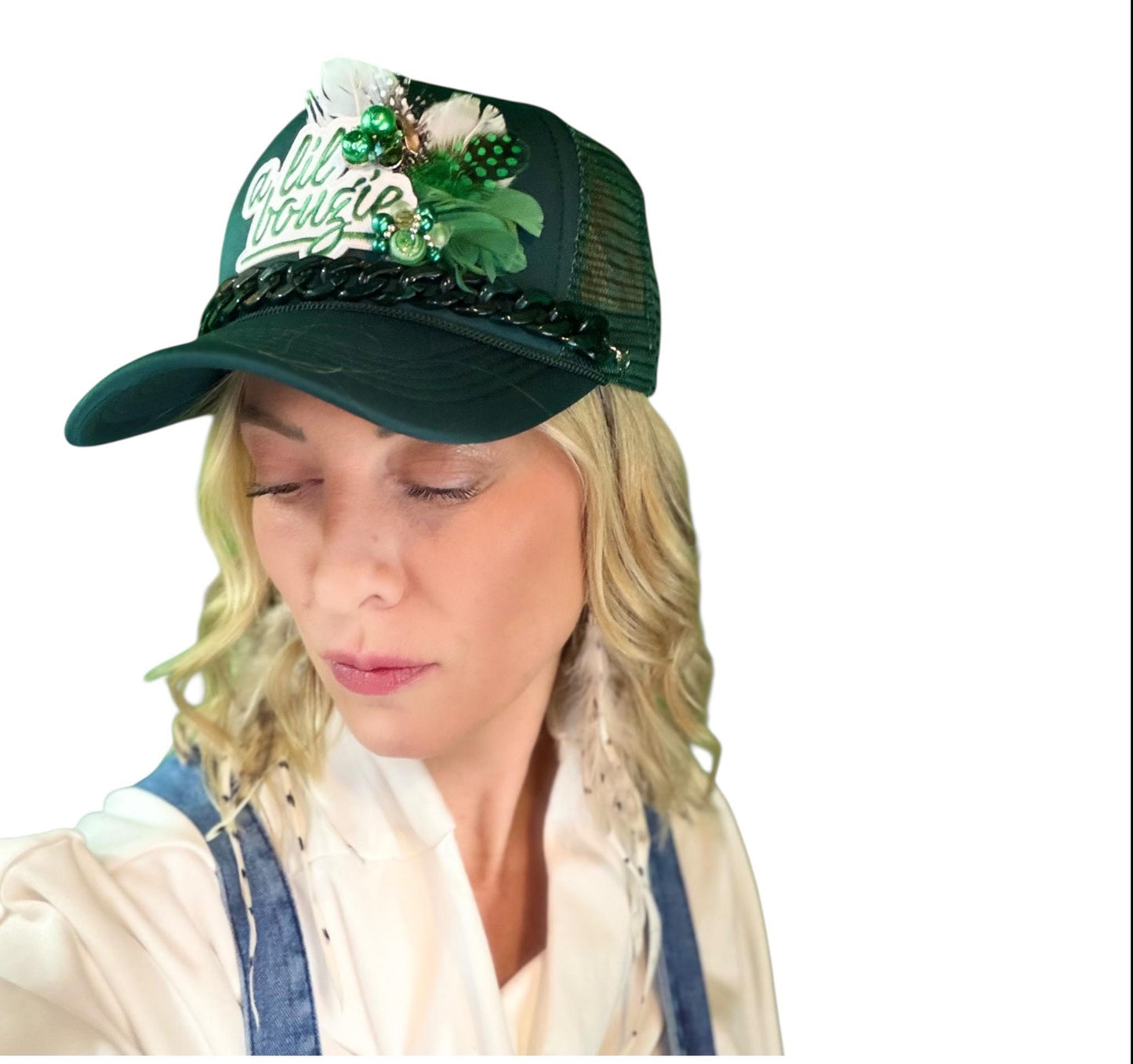 NEW Style Statement “A Lil’ Bougie” Patchwork Jeweled Trucker Hat
