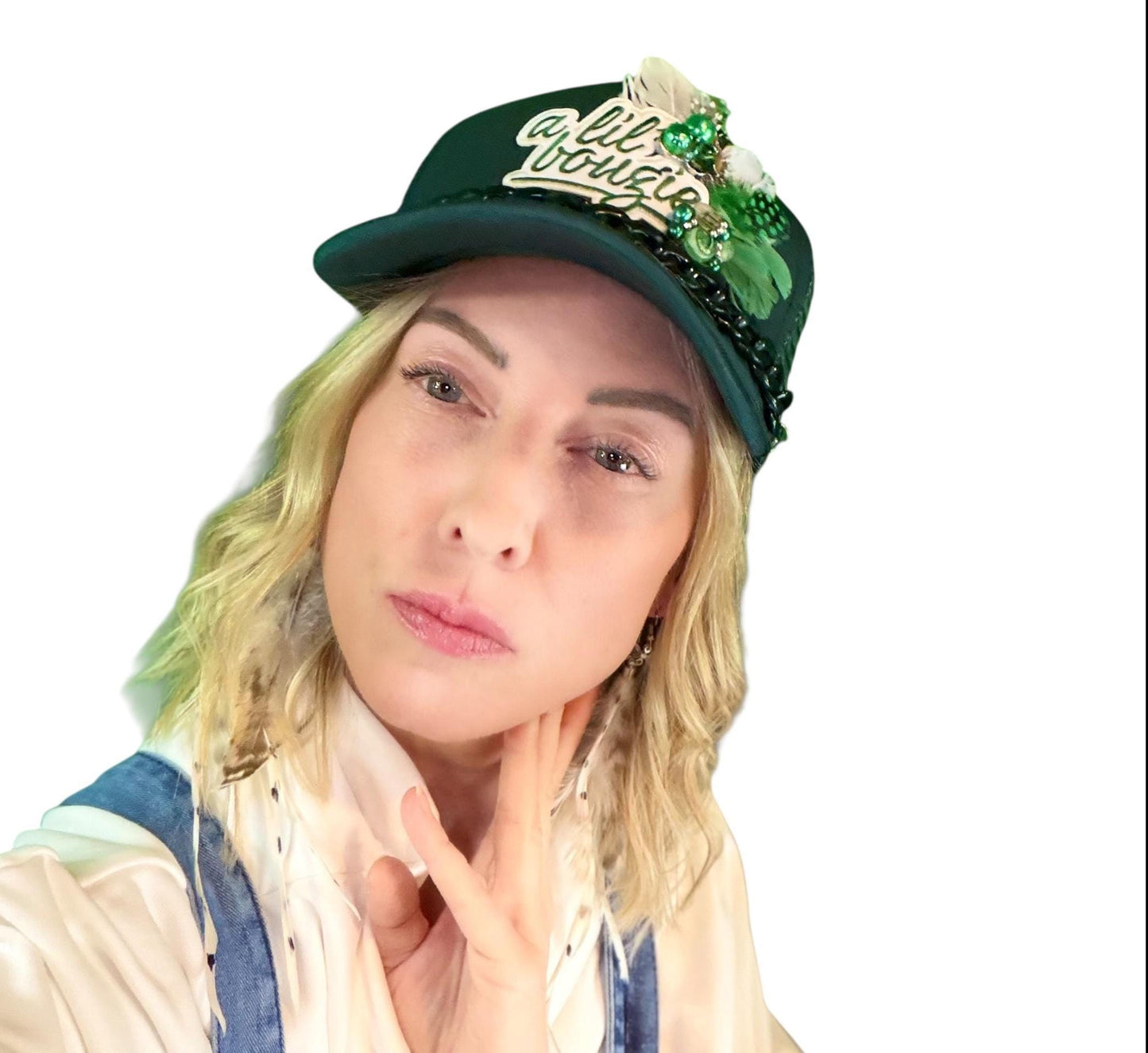 NEW Style Statement “A Lil’ Bougie” Patchwork Jeweled Trucker Hat