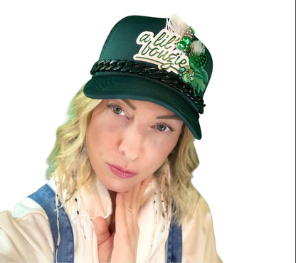 NEW Style Statement “A Lil’ Bougie” Patchwork Jeweled Trucker Hat