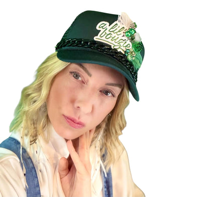 NEW Style Statement “A Lil’ Bougie” Patchwork Jeweled Trucker Hat