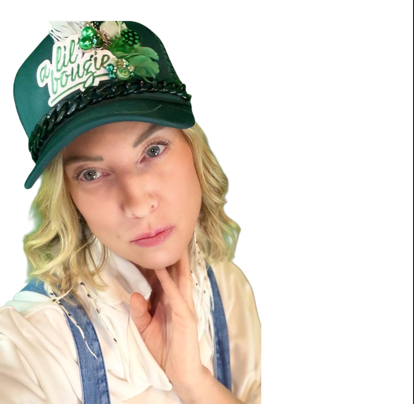 NEW Style Statement “A Lil’ Bougie” Patchwork Jeweled Trucker Hat