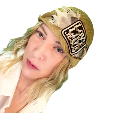NEW Style Statement “Love Like Jesus” Patchwork Jeweled Fashionable Winter Hat