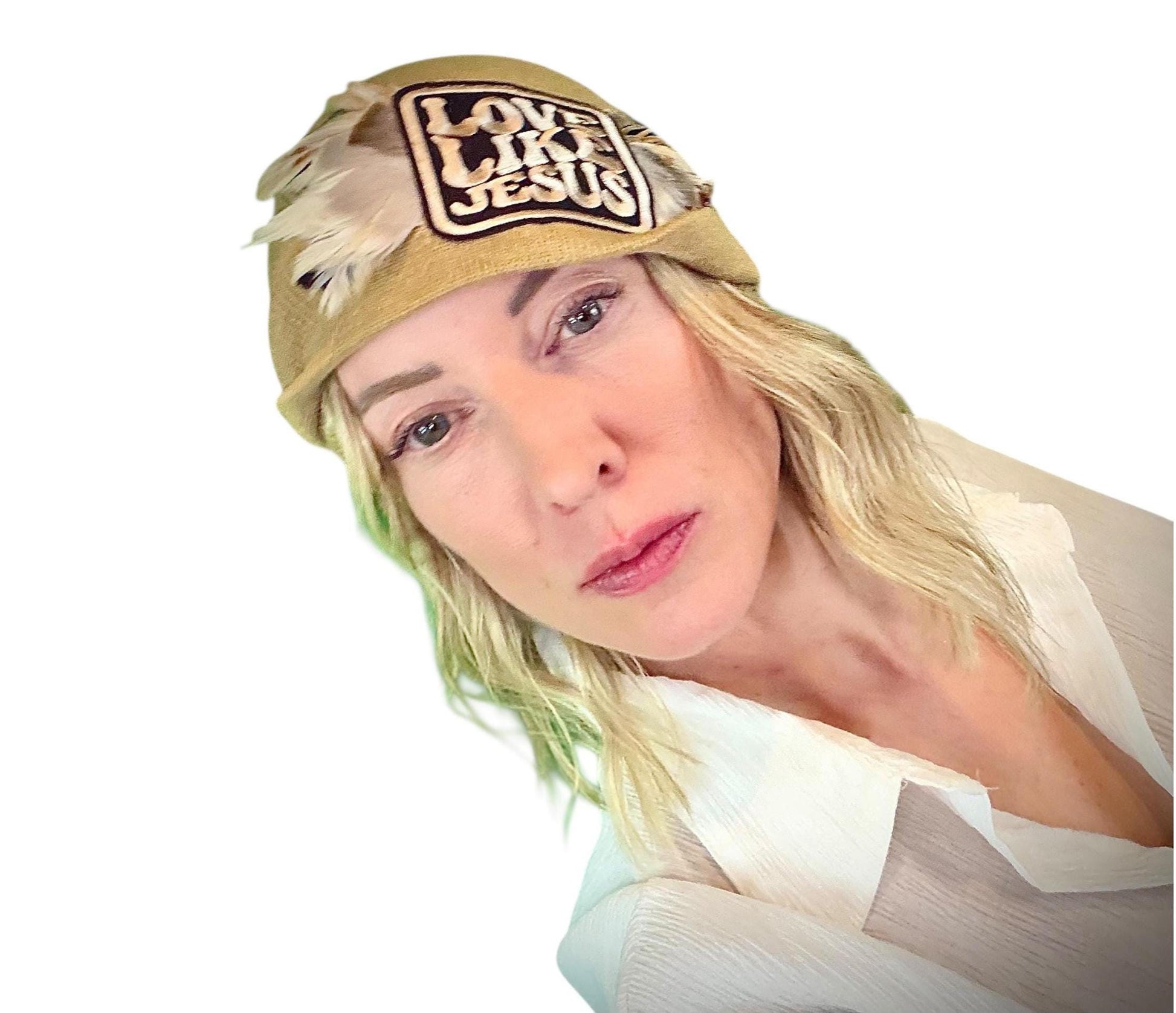 NEW Style Statement “Love Like Jesus” Patchwork Jeweled Fashionable Winter Hat