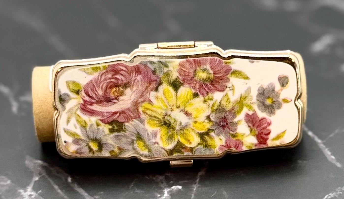 Vintage Rectangle Series of Statement Lipstick Holders with Flip-Up Mirror - Lip gloss travel carrier
