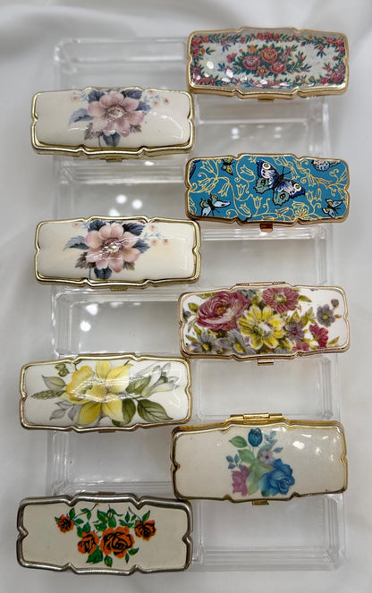 Vintage Rectangle Series of Statement Lipstick Holders with Flip-Up Mirror - Lip gloss travel carrier