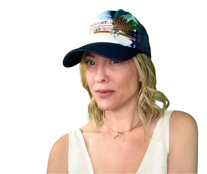 NEW Style Statement “Perfectly Imperfect” Patchwork Jeweled Trucker Hat