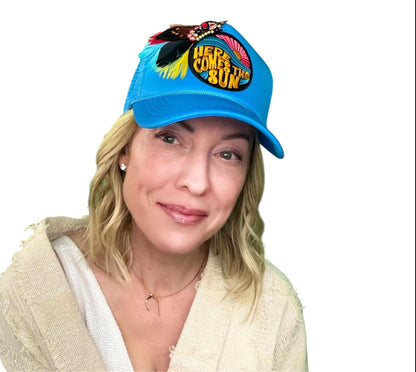 NEW Style Statement “Here Comes The Sun” Patchwork Jeweled Trucker Hat
