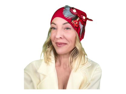 NEW Style Statement “Cigar Woman” Patchwork Jeweled Fashionable Avant-Garde Winter Hat