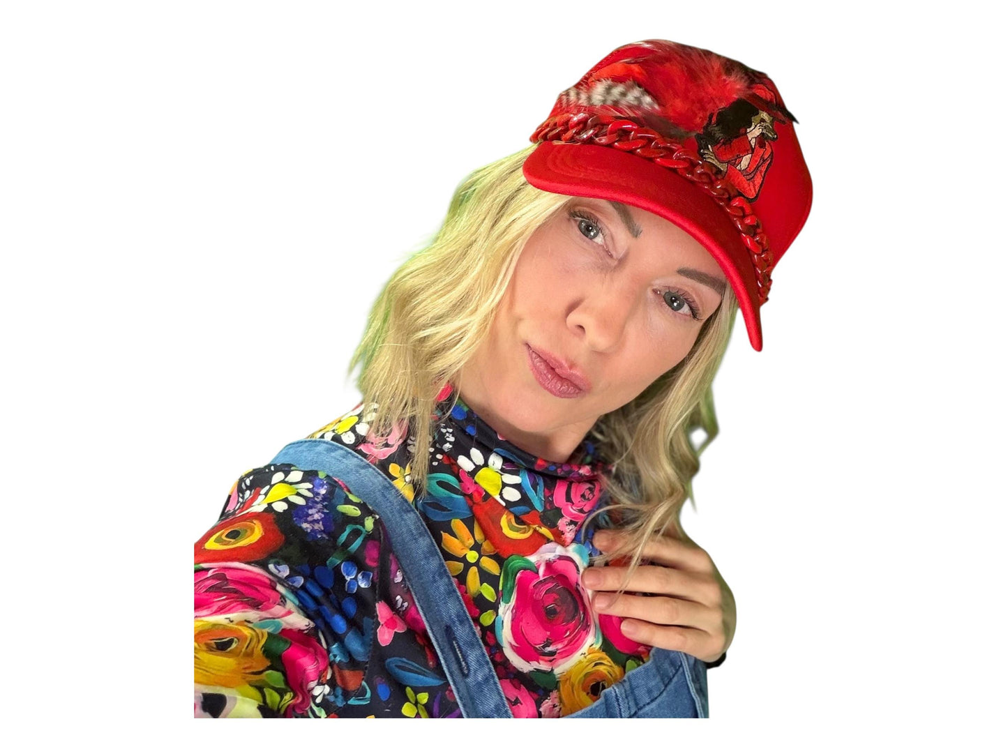 NEW Style Statement “Cigar Woman” Patchwork Jeweled Fashionable Avant-Garde Turcker Hat